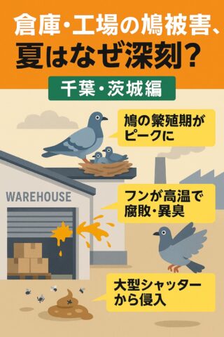 倉庫・工場の鳩被害、夏はなぜ深刻？千葉・茨城編