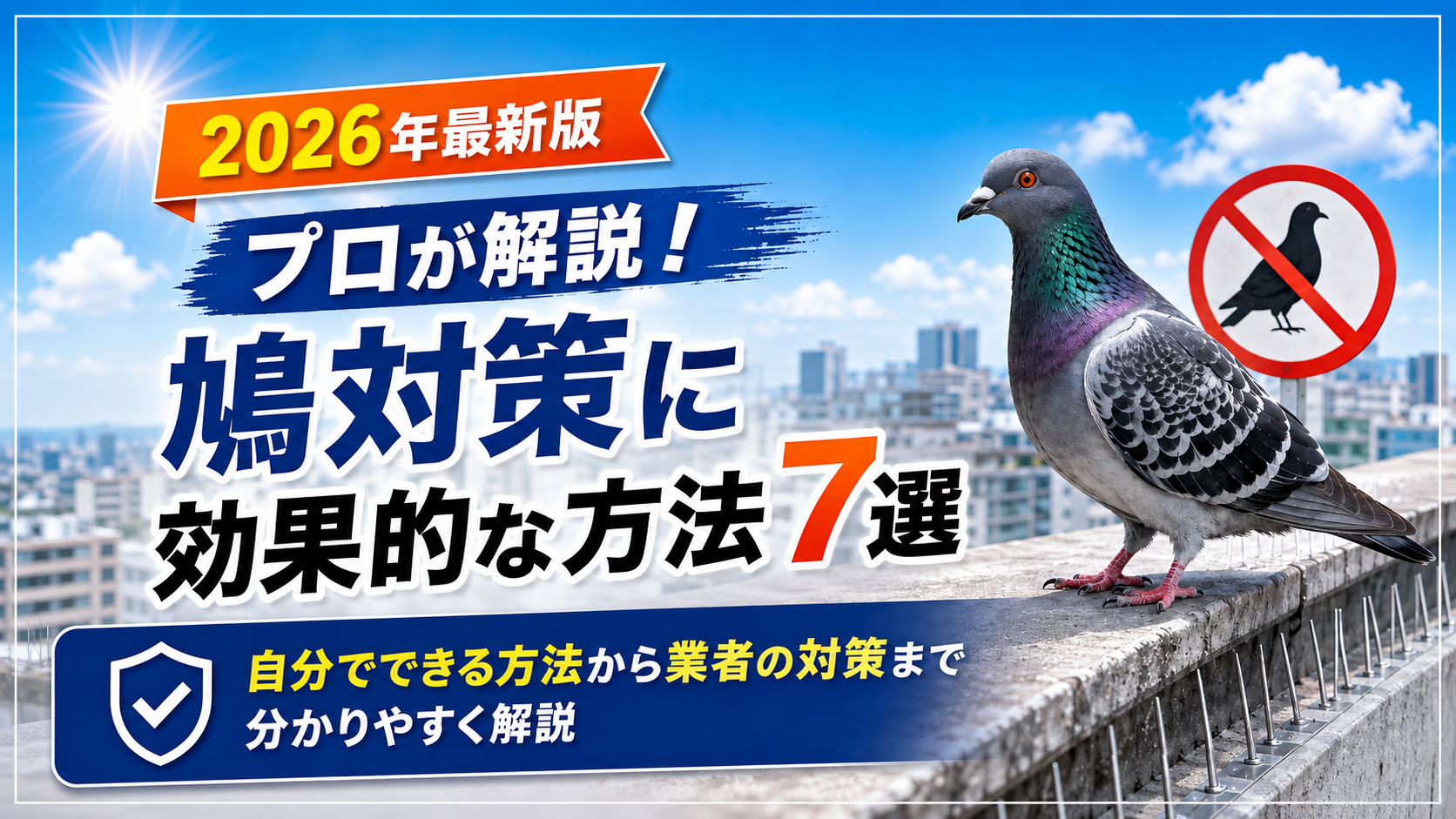 【2026年最新版プロが解説】鳩対策に効果的な方法6選!自分でできる方法から業者の内容まで